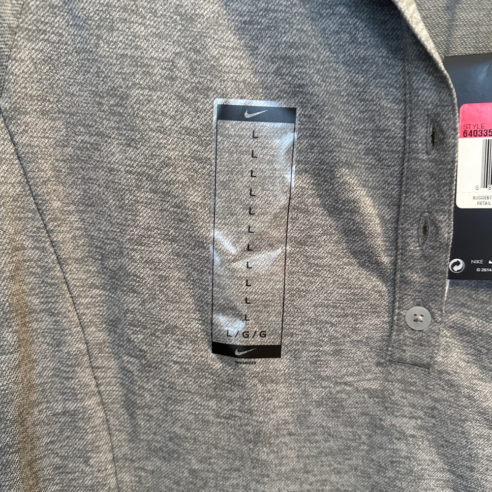 Nike Gray Fitted Polo Shirt Short Sleeve - Picture 2 of 4